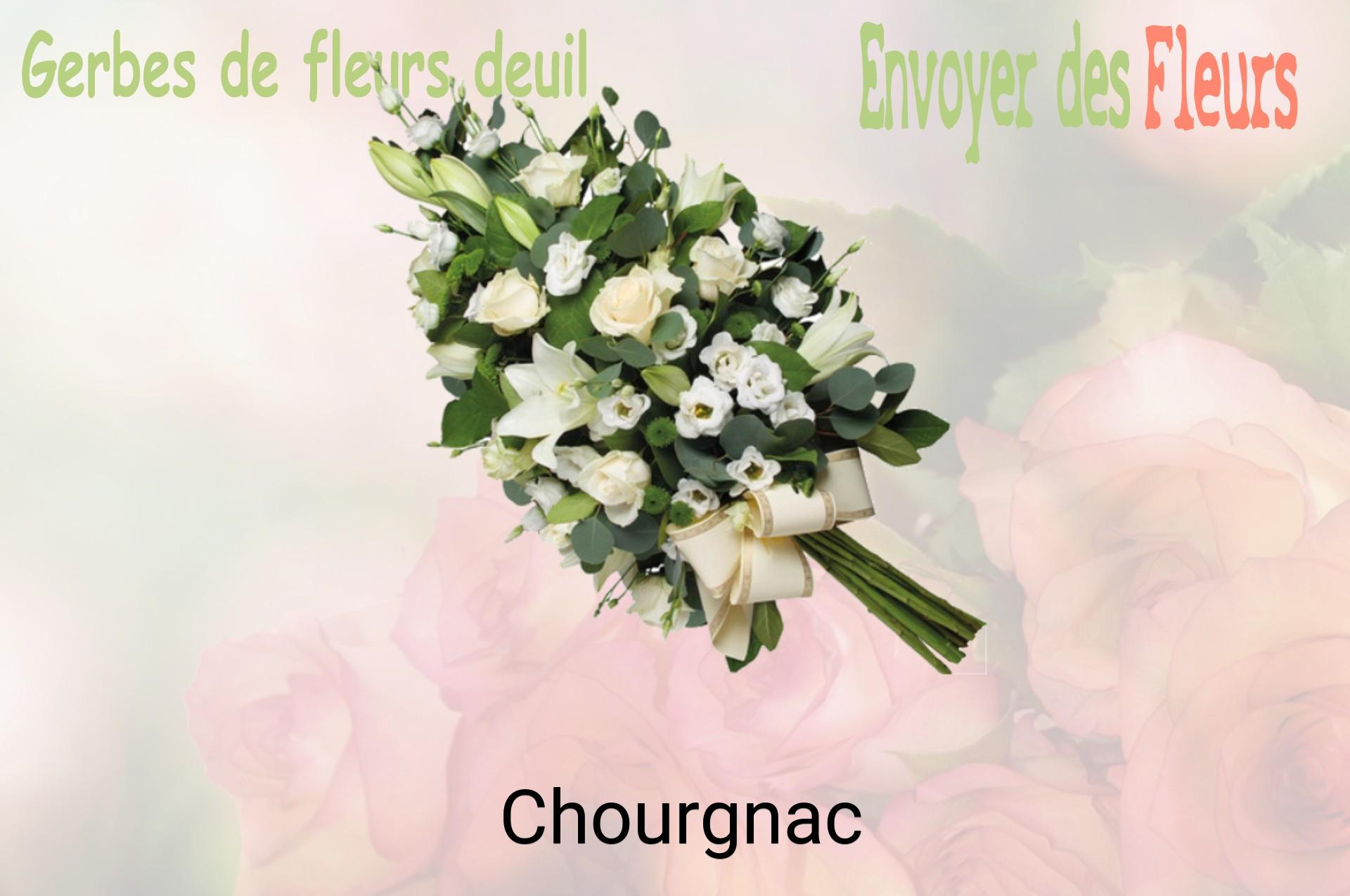 Gerbe de fleurs de deuil livrée à Chourgnac